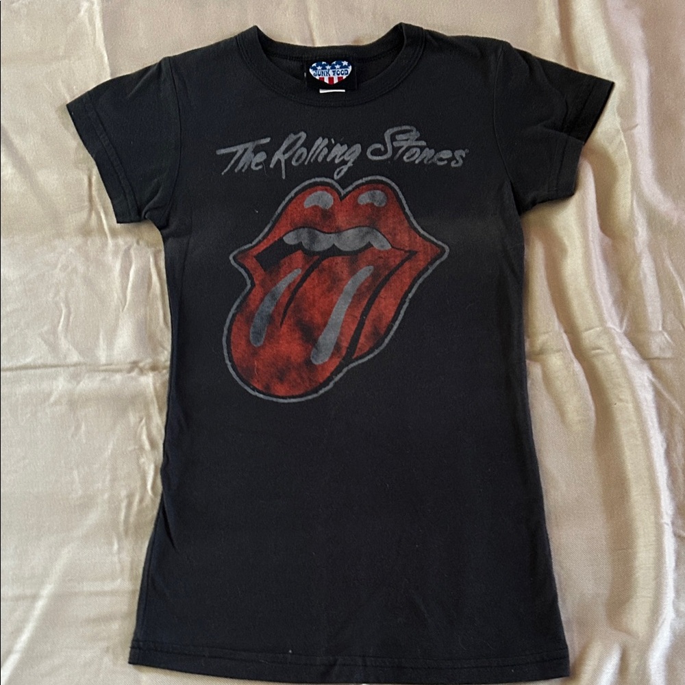 Black Rolling Stones Fitted Graphic Tee